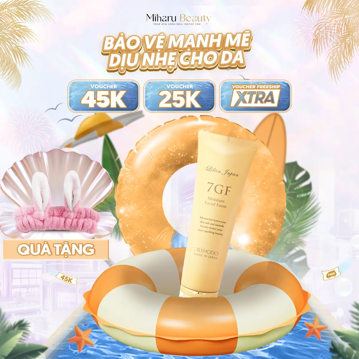 Sữa rửa mặt tạo bọt cấp ẩm - 7GF Moisture Facial Foam 140g Dưỡng Ẩm Da Skincare