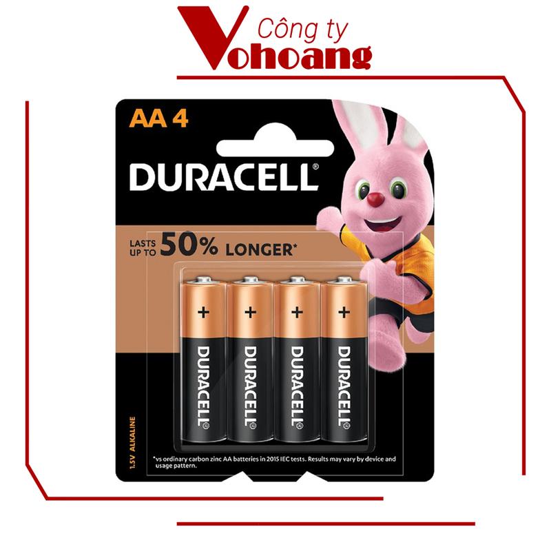 Duracell Vỉ 4 viên pin dung lượng cao AA Coppertop Alkaline