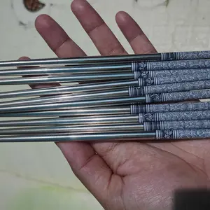 Sumpit stainless isi 5 pasang motif batik dan Sumpit Stainless Gagang Warna / Sumpit Makan Motif Stainless Korea Bulat