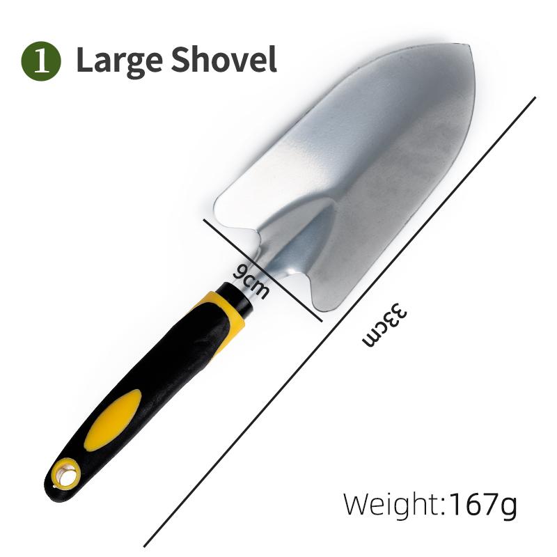 Product Introduction of Garden Tool Set Heavy Duty Garden Trowels Cast Aluminum Garden Hand Shovels with Non Slip Rubber Grip Idea for Transplanting Weeding Digging Planting Shovel Rake Hoe Gardening Tools 4