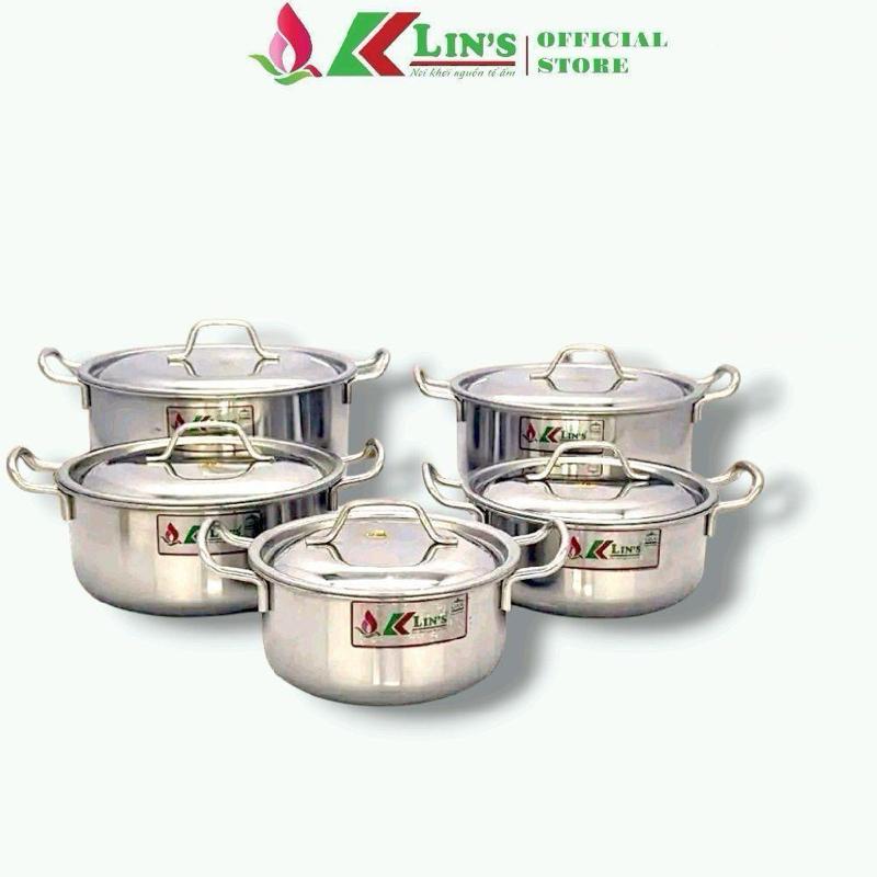 BỘ 5 NỒI INOX KLINS (16-18-20-22-24CM) - 5 muỗng