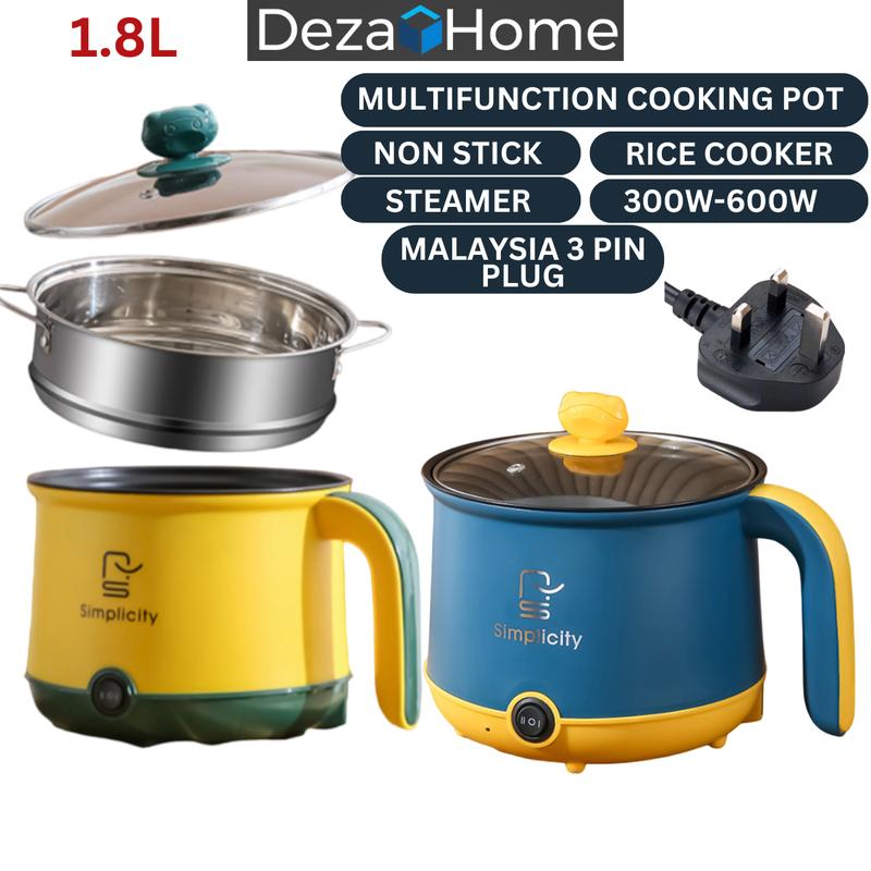 8IN1 Mini Electric Cooker Hot Pot Personal Non Stick Ceramic Frying Pan Rice Portable Mini Small Rice Cooking Periuk Masak Nasi Kecil Multicooker Steamer Heater