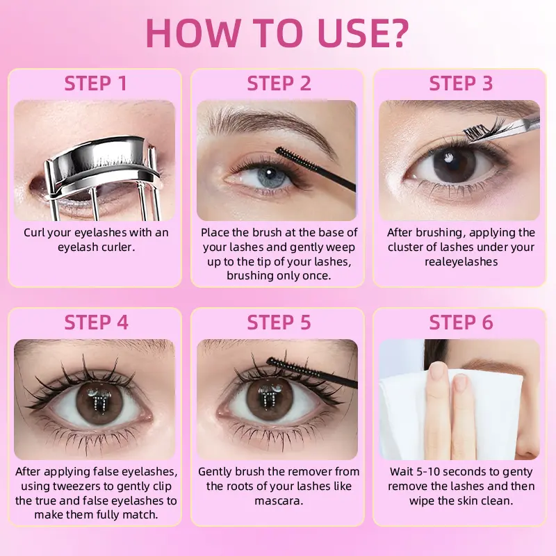 BEAUTY PLAN  Lily Lashes bulumata  panjang Waterproof D Curl10-12MM Gaya tebal eyelash natural Individual Segmented Wispy Cluster bisa COD satu set lem eyelash denganbulu mata palsu ayng nyaman 8
