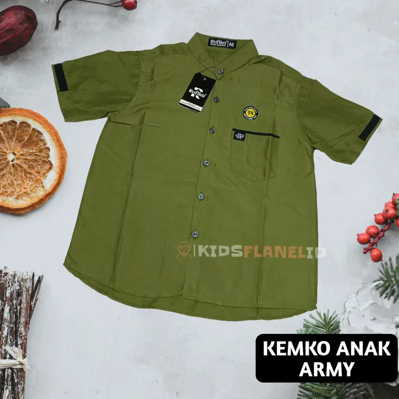 COD Kemeja Koko Anak Laki-laki Polos Lengan Pendek Bahan Katun usia 2 3 4 5 6 7 8 9 10 Tahun KF043 4