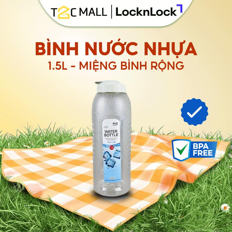 Bình Nước Nhựa LocknLock 1.5 Lít Bình Đựng Nước BPA Free An Toàn Thể Thao Trong Suốt P-00097W T2CMall Sport