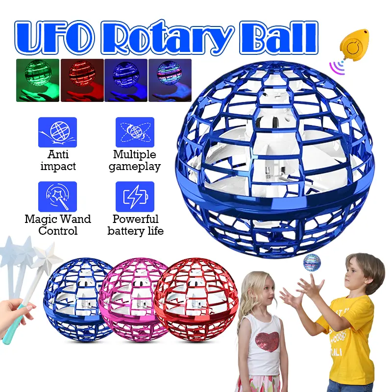 【SG Ready Stock】UFO Spinning Ball Magic Swing Floating Ball Magic Induction Swing Flying Ball Fingertip Luminous Suspension Gyro