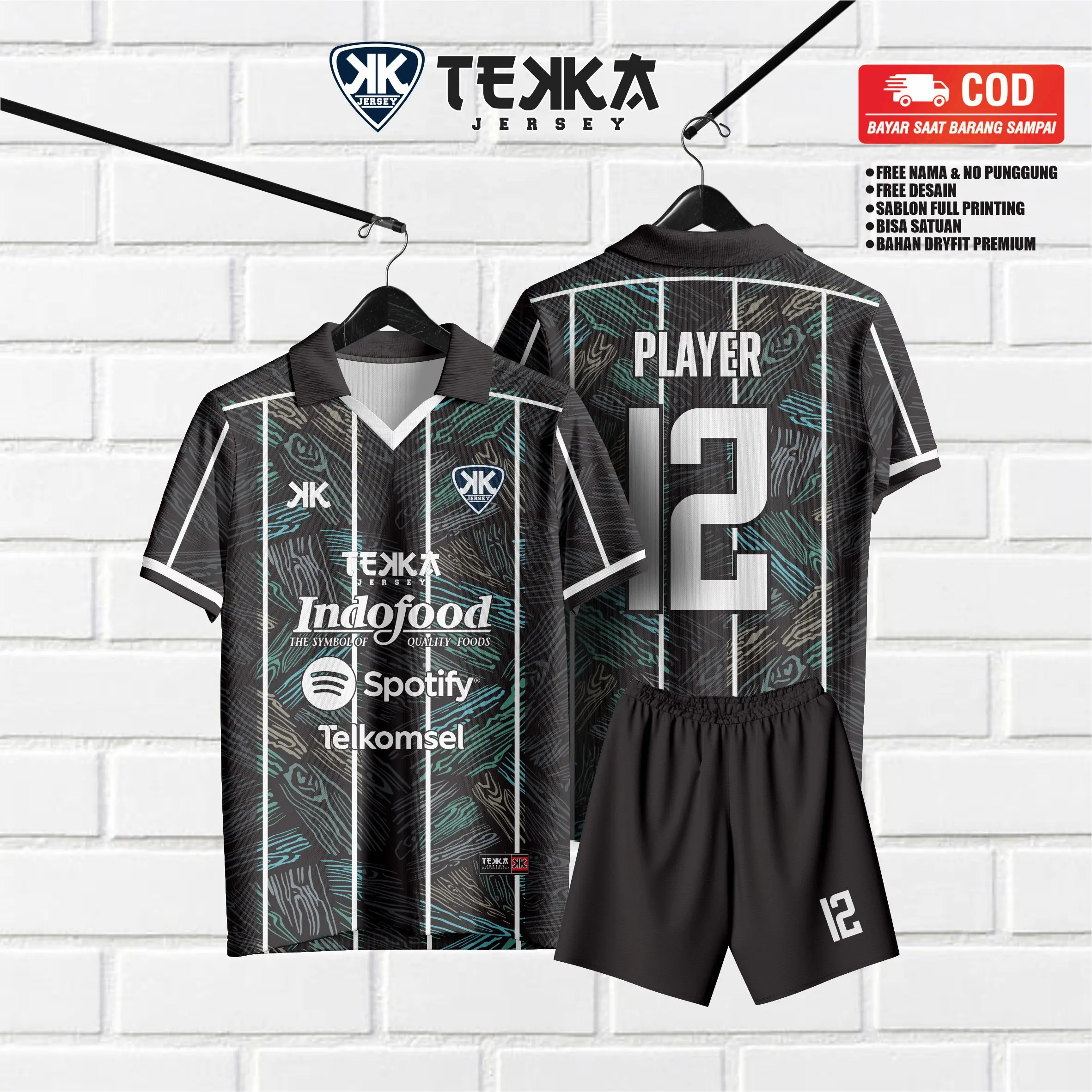Jersey Printing Keren untuk Olahraga Pria Wanita - Sport Jersey Quick Dry Futsal Vintage Bola Volly Baju sekelas