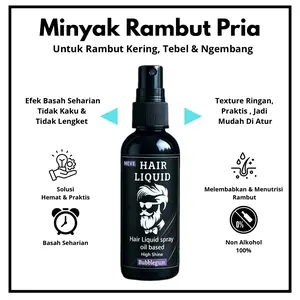 Minyak Rambut Pria - Bubblegum Series Hair Liquid Oil Based Pomade Spray Pria | Kilau Tinggi, Wangi Maskulin, Tahan Seharian, 50ml