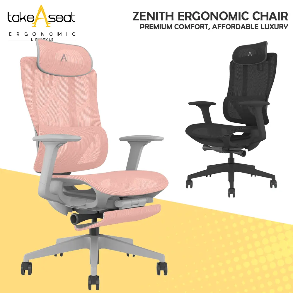 TakeAseat Zenith Ergonomic Office Chair | Home Office Chair | Comfortable Lumbar Support | Easy Self Setup