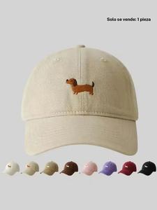 Gorra de Béisbol Bordada con Lindo Perro de Dibujos Animados, Sombrero Casual para Deportes al Aire Libre para Hombres y Mujeres, Accesorios de Moda para Uso Diario