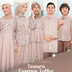 Tenara Essence Toffee - Sarimbit Keluarga Lebaran Terbaru 2026 Baju Keluarga Atasan Gamis Panjang
