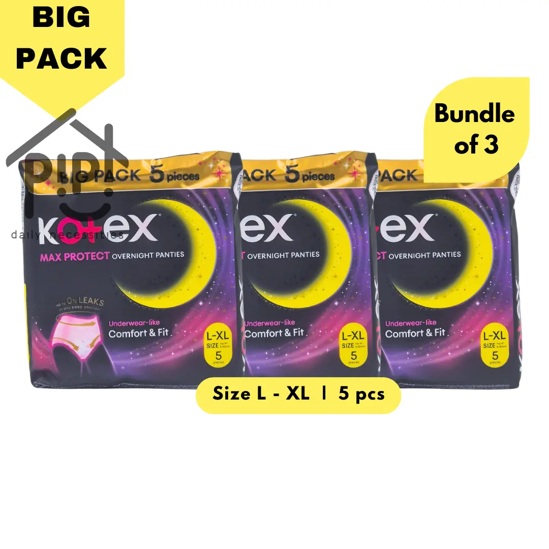 Kotex Overnight Period Panties Size L-XL (3pkt x 5s)