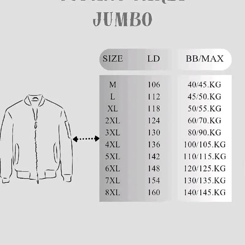 Jaket Bomber Pria Jumbo, Jaket Pria Dewasa Abu Tebal,Jaket pria big size M L XL XXL 3XL 4XL 5XL 6XL 7XL 8XL  Casual Unisex 8