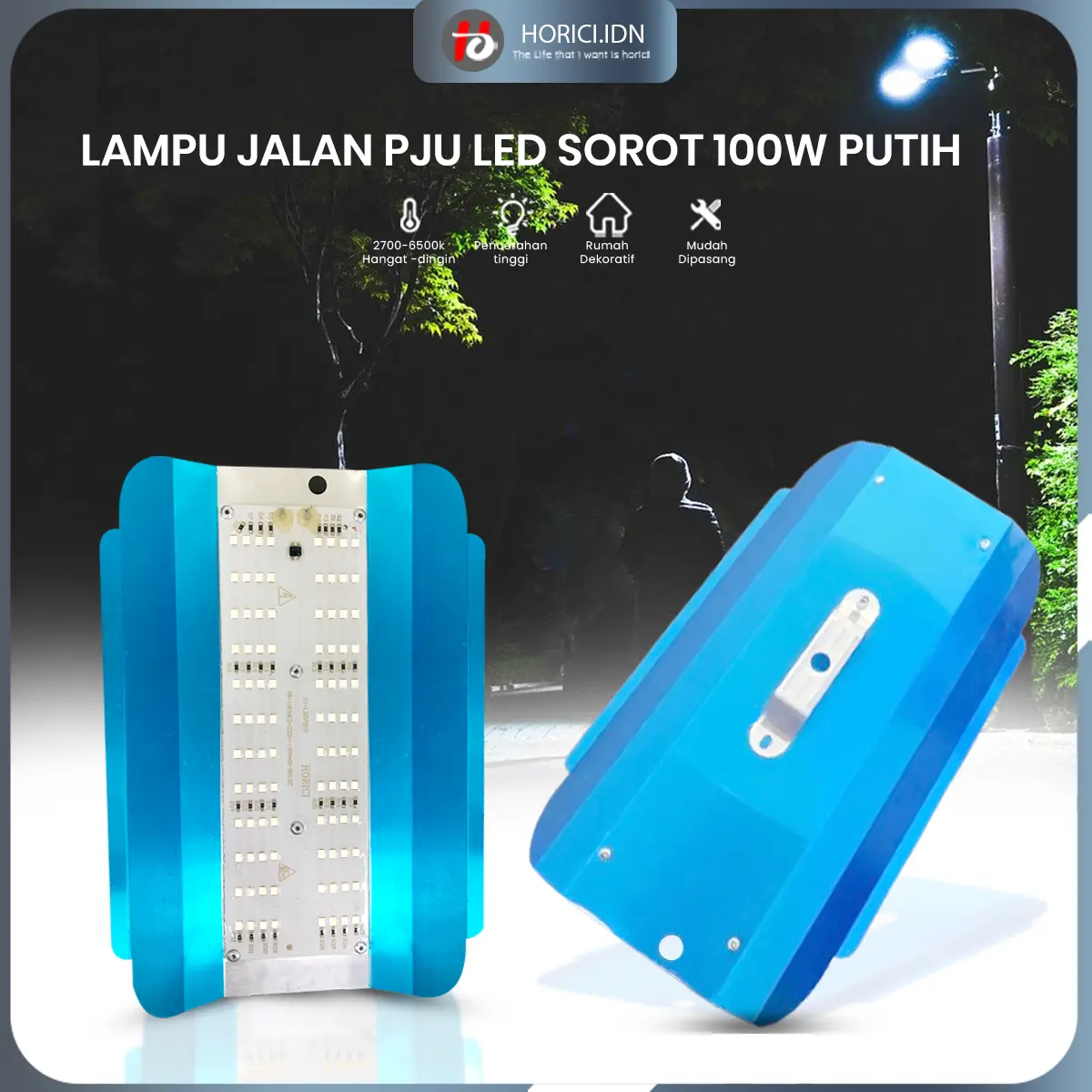 1 PC LAMPU JALAN 50W 100W PJU LED SUNLAMP SOROT OUTDOOR PENERANGAN STREET LIGHT/ LAMPU LED RUMAH YANG VIRAL CAHAYA PUTIH RGB PENERANGAN STREET LIGHT Kabel
