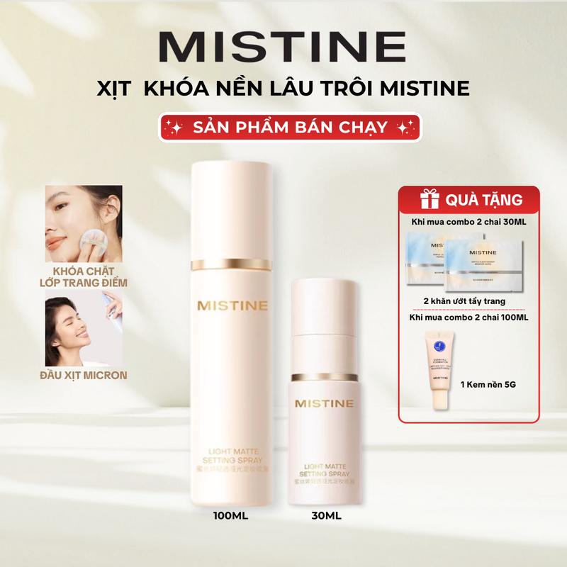 【HOT DEAL | Combo 2 Xịt khóa nền lâu trôi, kiềm dầu tốt 30ML*2 + [TẶNG] 2 Khăn ướt tẩy trang/100ML*2 + [TẶNG] 1 Kem nền 5G