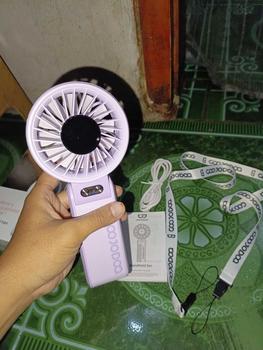 Product Review of GOOJODOQ GFS003 Folding Mini Fan 4000 MAH With Smart LED Screen Display 100 Level Speed - Kipas Mini from D**❤ 2