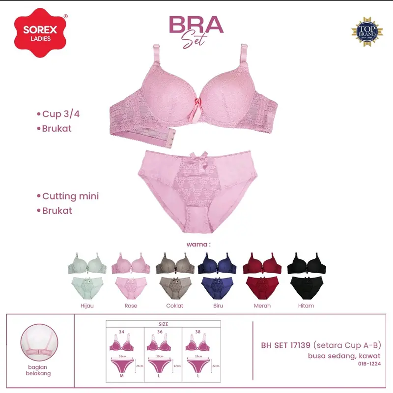 ( 1 SET BRA+CD ) SOREX 17139 CUB (A-B) (KECIL)PAKE KAWAT BUSA SEDANG KAIT 3 Renda 0