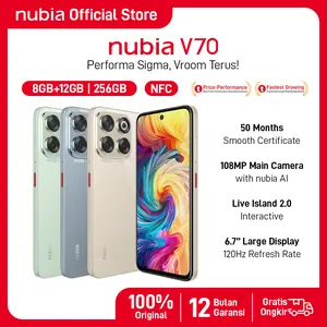 [EXCLUSIVE AFDHAL AVROVE] nubia V70 NFC RAM 8GB+12GB ROM 256GB 108MP Ultra Clear Camera 5000 mAh 33W Fast Charging 6.7FHD+ Ultra Smooth Display Garansi Resmi Android