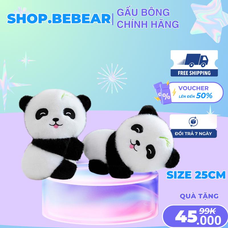 Gấu Bông Gấu Trúc Panda Ôm Tre Đáng Yêu Chất Lông Tuyết Mềm Mịn Cao Cấp - Toy, Đồ Chơi Phát Nhạc 1