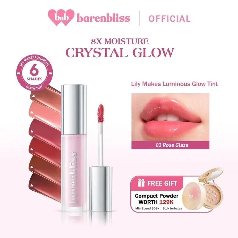 【BEST SELLING】BNB Barenbliss Lily Makes Luminous Glow Tint | Lip tint melembapkan Bibir, berkilau, berwarna alami dan tahan lama 12 jam [long Lasting 12H]