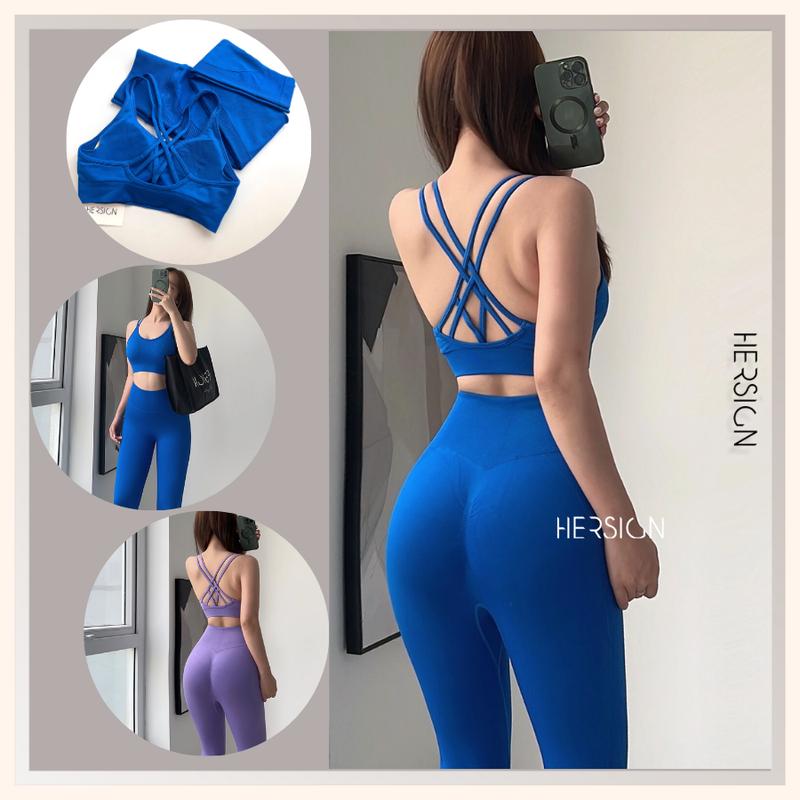 Bộ đồ tập gym nữ Set đồ tập yoga nữ Áo bra thể thao quần legging dài HERSIGN-SET170