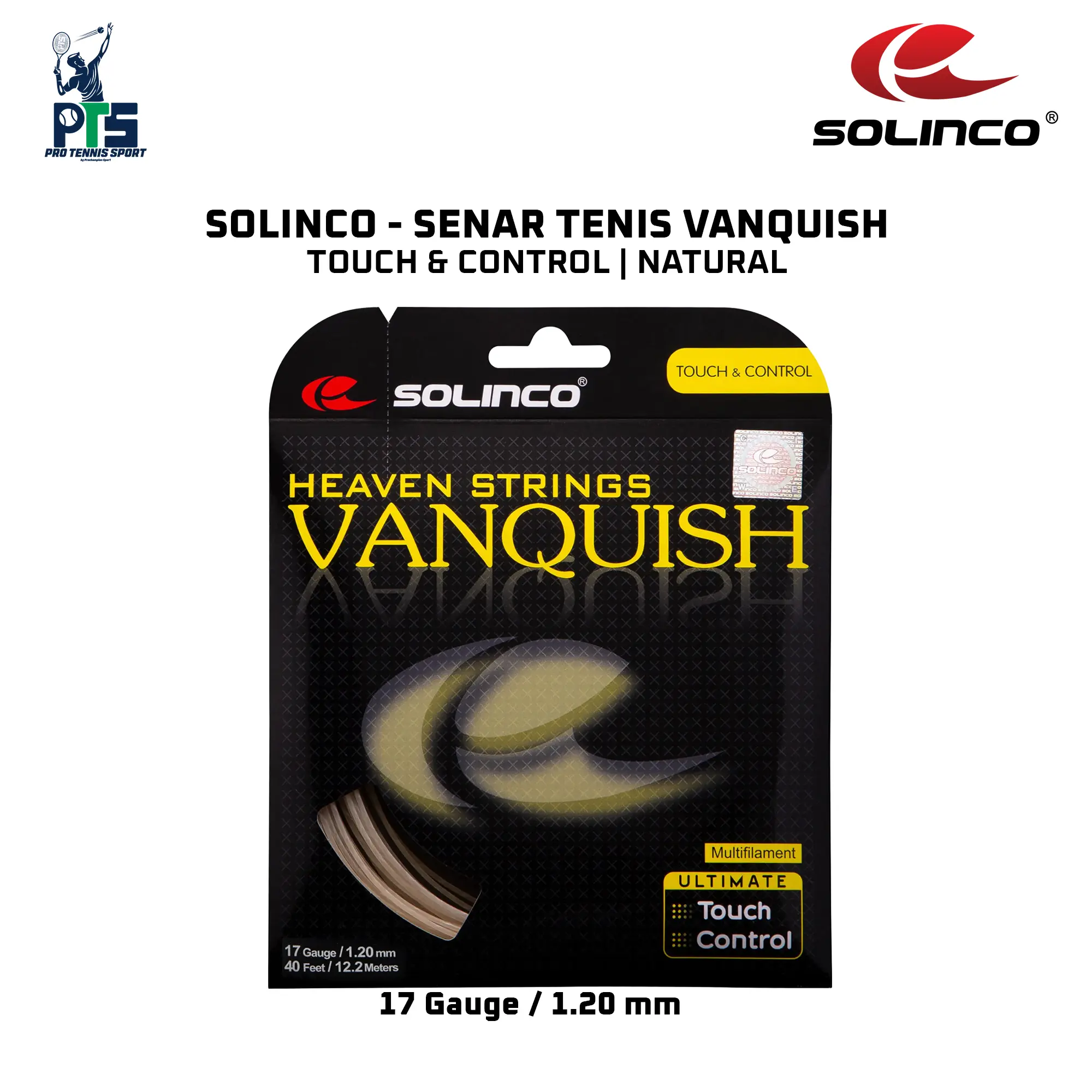 Senar Tenis Original Solinco Vanquish Touch and Control Natural