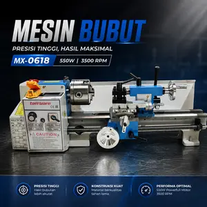 Mesin Bubut Mini Lathe MX-0618 Wood Metalworking 550W 3500RPM