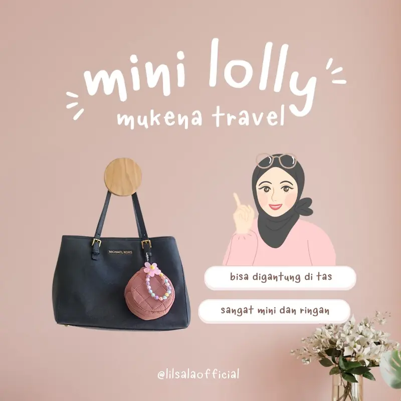 Mukena Travel MiniLolly 2in1 Pouch Parasut Korea Premium Dewasa Resleting  Wanita Mukenah Muslim 4
