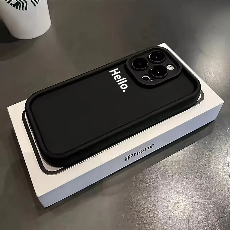 Ốp Điện Thoại Tpu Mềm, Thiết Kế Hello Cá Tính, Tương Thích Với iPhone 15, 14, 11, 13, 12, Pro Max, XR, X, XS Max, 7, 8 Plus, SE 2020, Thời Trang Ins, Ốp Lưng Chống Sốc, Ốp Mềm Silicon Case 0