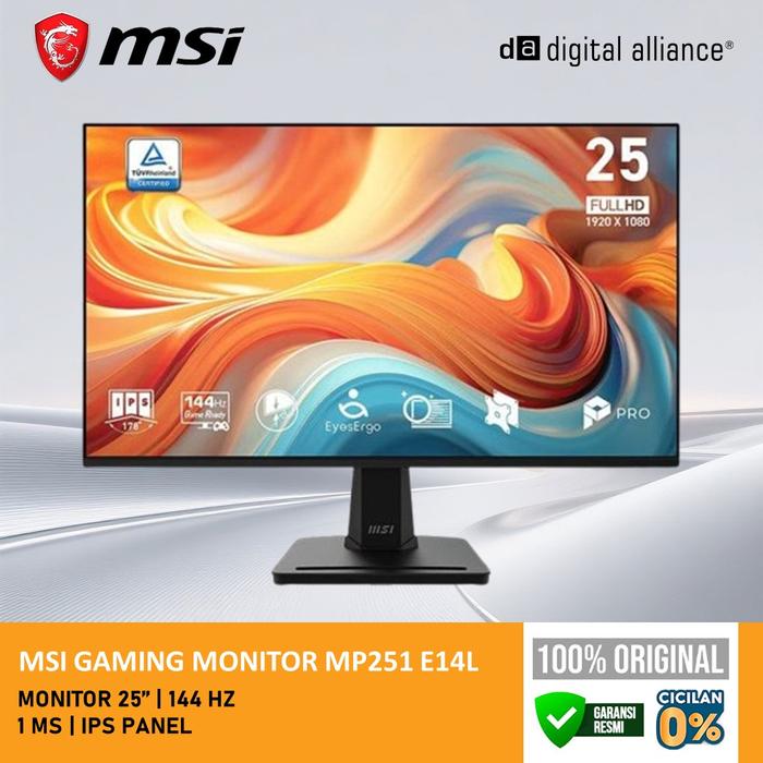 Promo MSI MONITOR 25 INCH OFFICE PRO MP251 E14L IPS FHD 1080P 1MS 144HZ ...