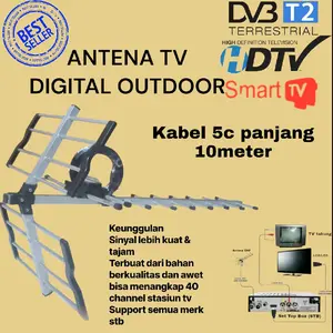 ANTENA DIGITAL INDOOR/OUTDOOR MERK SASAKI ST-ANT2000 KABEL 10M TERLARIS