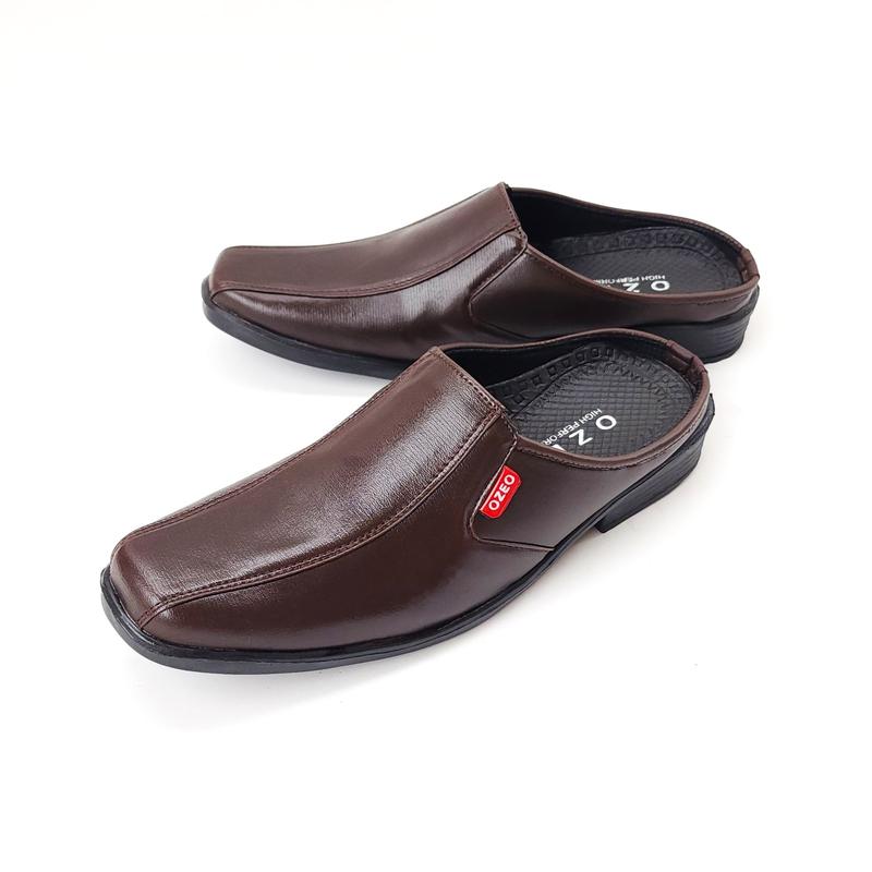 Ozeo - Sepatu Pantofel Pria Dewasa Sandal Pantofel Cowok Sepatu Kulit Formal Kasual Sepatu Kerja L-501 2