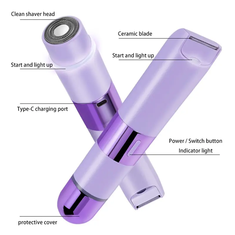 USB Rechargeable 2 in 1 Electric Hair Removal Instrument, Portable Waterproof Hair Removal Machine, Personal Care Appliances for Women 6