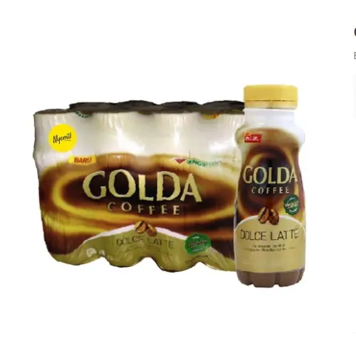 GOLDA COFFEE / KOPI SIAP MINUM / 1 PACK ISI 12 BOTOL / 200ML Latte Minuman Gula Vanilla Susu Kaleng 1