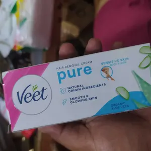 Veet Pure Formula Aloe Vera Extract (1 pcs) - Krim Penghilang Bulu Ketiak, Kaki dan Tangan Lembabkan Kulit Anti Iritasi Krim Perontok Bulu Efektif Hilangkan Bulu