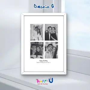 Happi.U Gift Desain G - Gift Foto Frame 3D Custom 15x20 - 21x30 | Gift Ideas Bingkai Foto Custom | Kado Ulang Tahun & Hadiah Anniversary - Kado Resign Farewell, Kado Wisuda Murah Custom Foto | Scrap Frame 3D bebas custom sesuai keinginan sendiri
