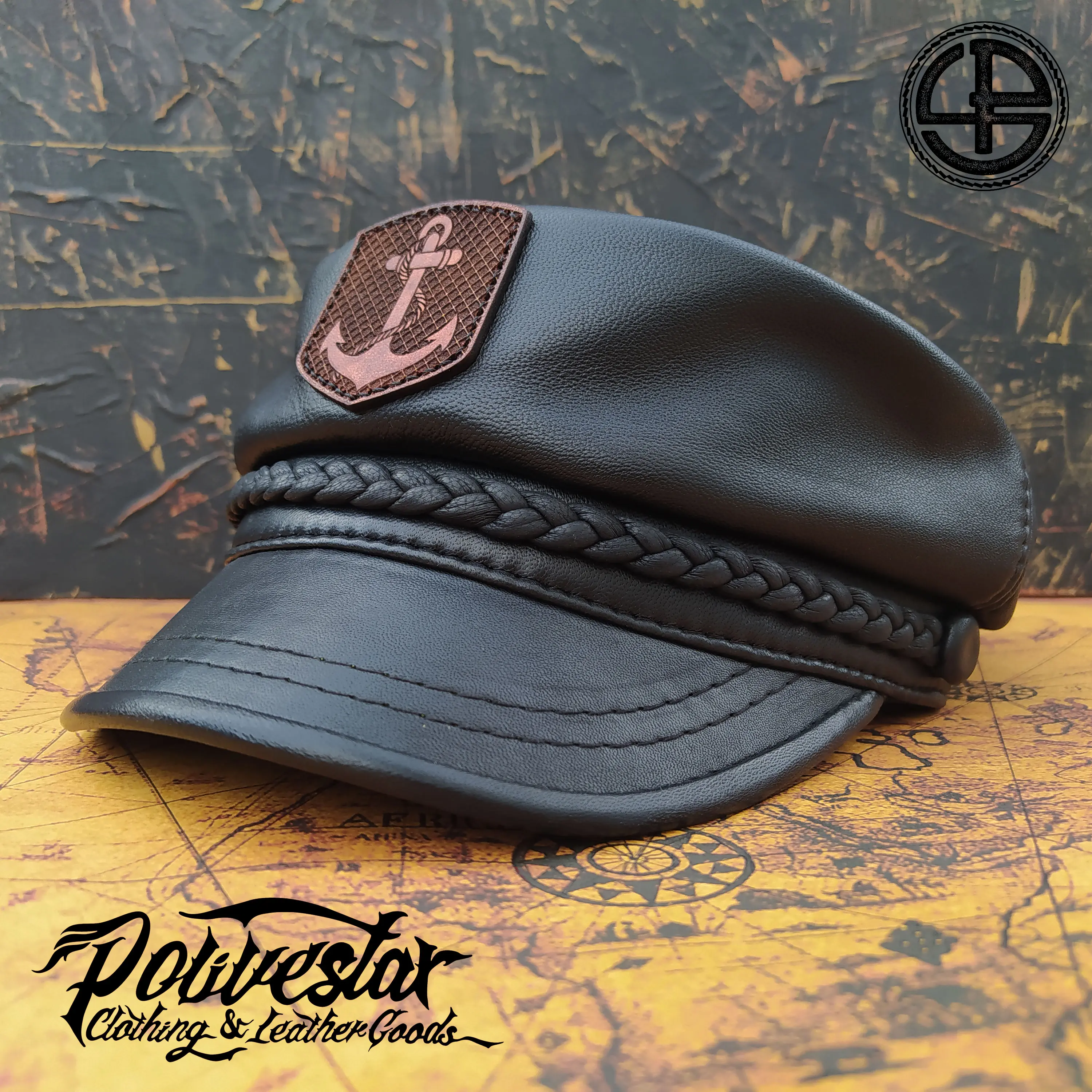 Topi Jangkar Nahkoda Sailor Pelaut Kulit Asli - Model Terbaru