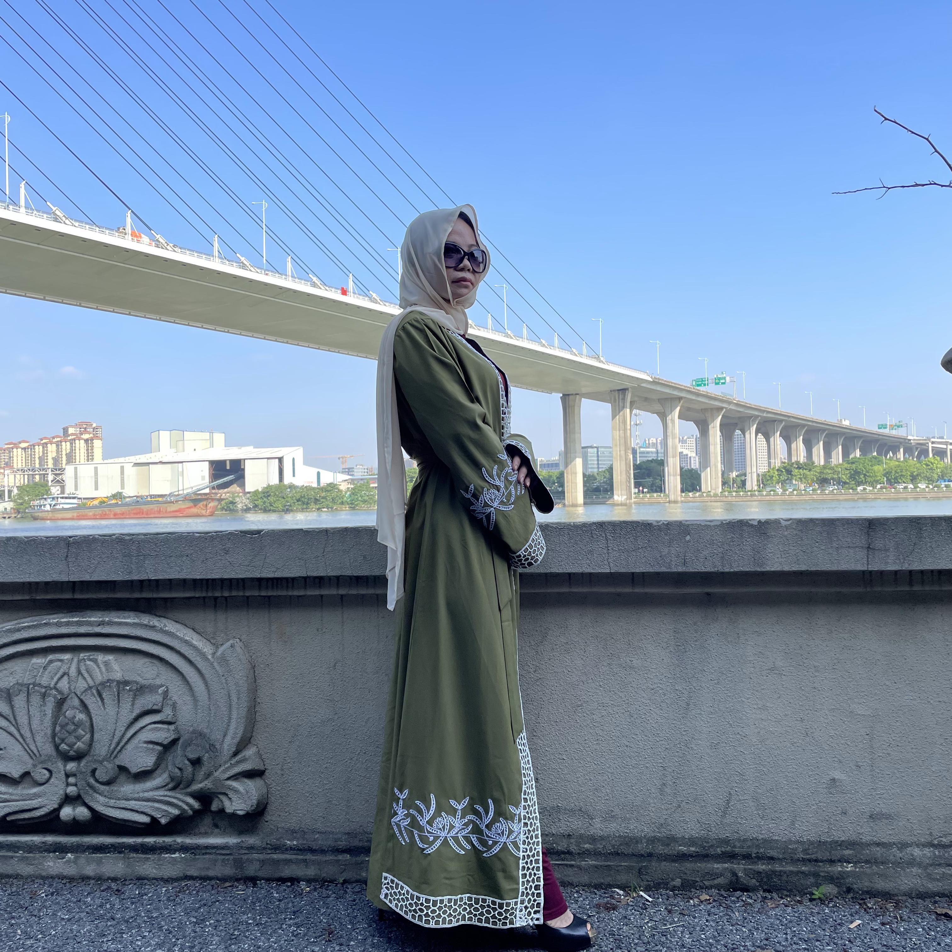 1810#new fashion lace abaya dress - CHAOMENG MUSLIM SHOP