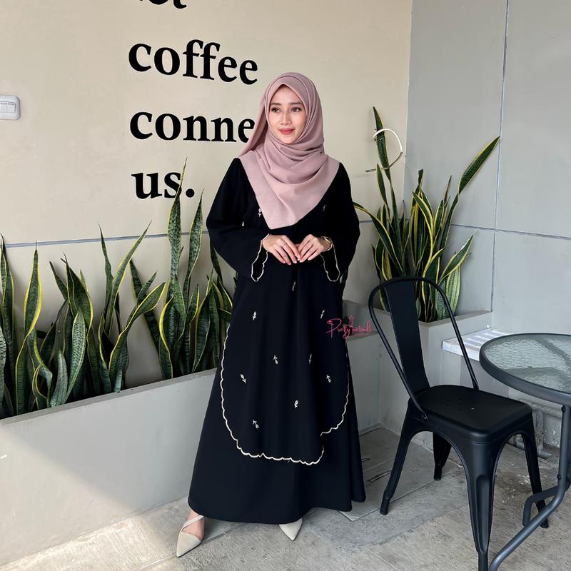 GENDIS One Set Melayu Bordir kembang By Prettv Petals Setelan Muslim Wanita 0