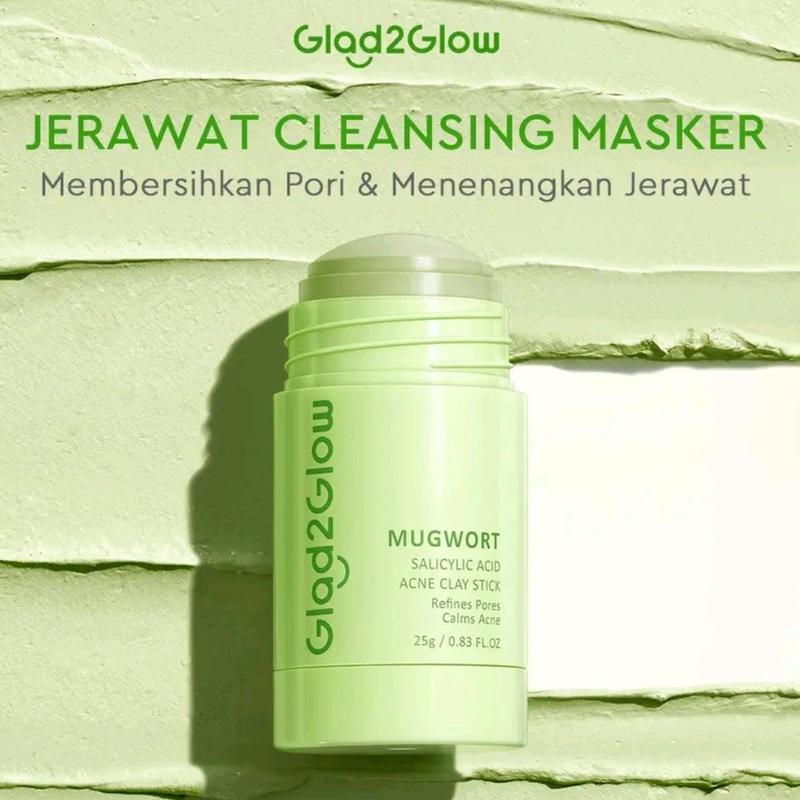 GLAD2GLOW CLAY STICK Mugwort / Volcano / Pomegranate/ Perawatan Wajah/ Komedo/ Masker/ Jerawat/ Melembutkan/ Bopeng 3