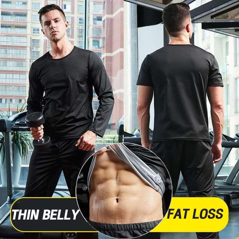 Product Introduction of M-5XL Sauna Suit Sweat Suit for men track suit sauna jacket running Exercise Gym Anti-Rip Suit Plus Size 61