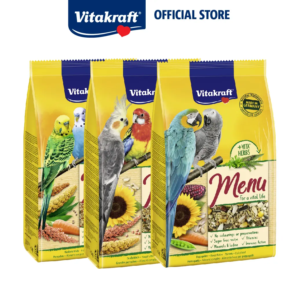Vitakraft Menu Bird Food For Budgerigar Budgie, Lovebird, Cockatiel, Parrot Bird Feed