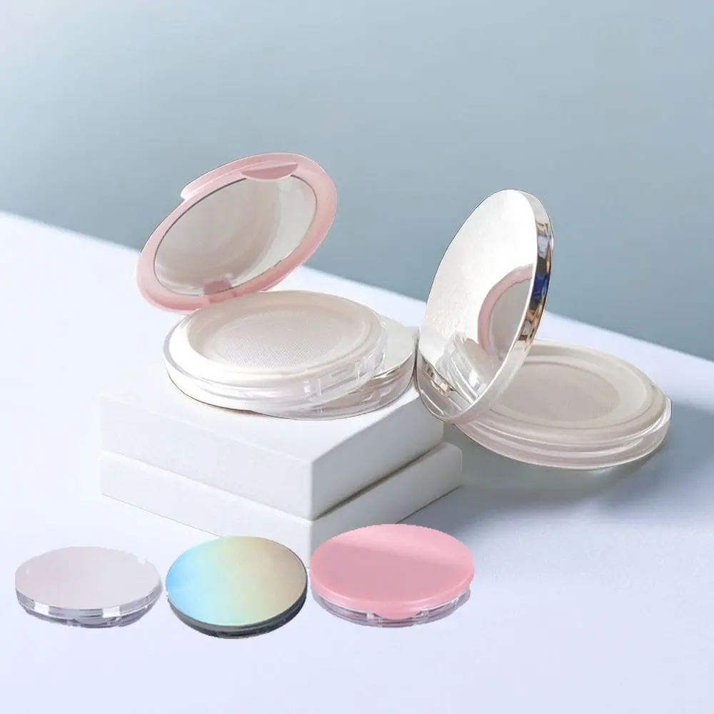 Wadah Bedak Tabur dengan Cermin – Tempat Powder Travel Portabel Free Puff 1588