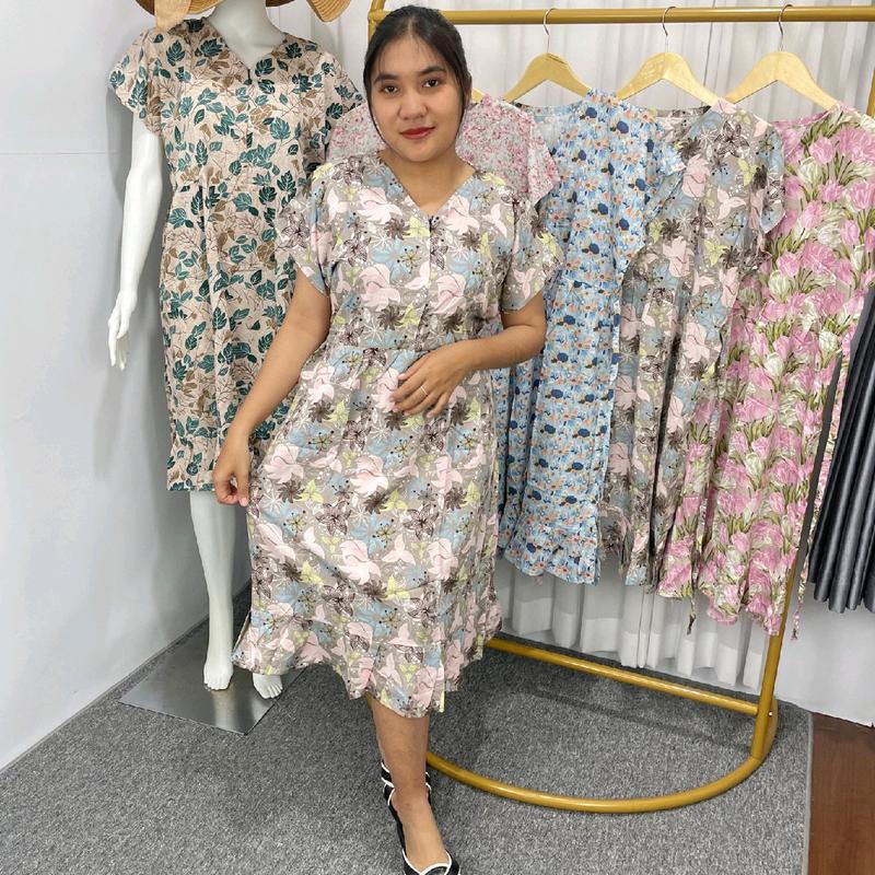 Dress RUFFEL Daster Bahan Rayon Premium Grade A FULL OBRAS DOBEL JAHITAN  Tangan Pertama Konveksi Sendiri 8