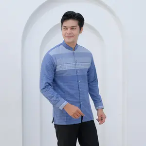 baju pria model koko atasan lengan panjang murah elegan resmi Muslim Dewasa Katun Nyaman Songket Formal Lembut Motif Slimfit Kurta Batik Pendek Coklat