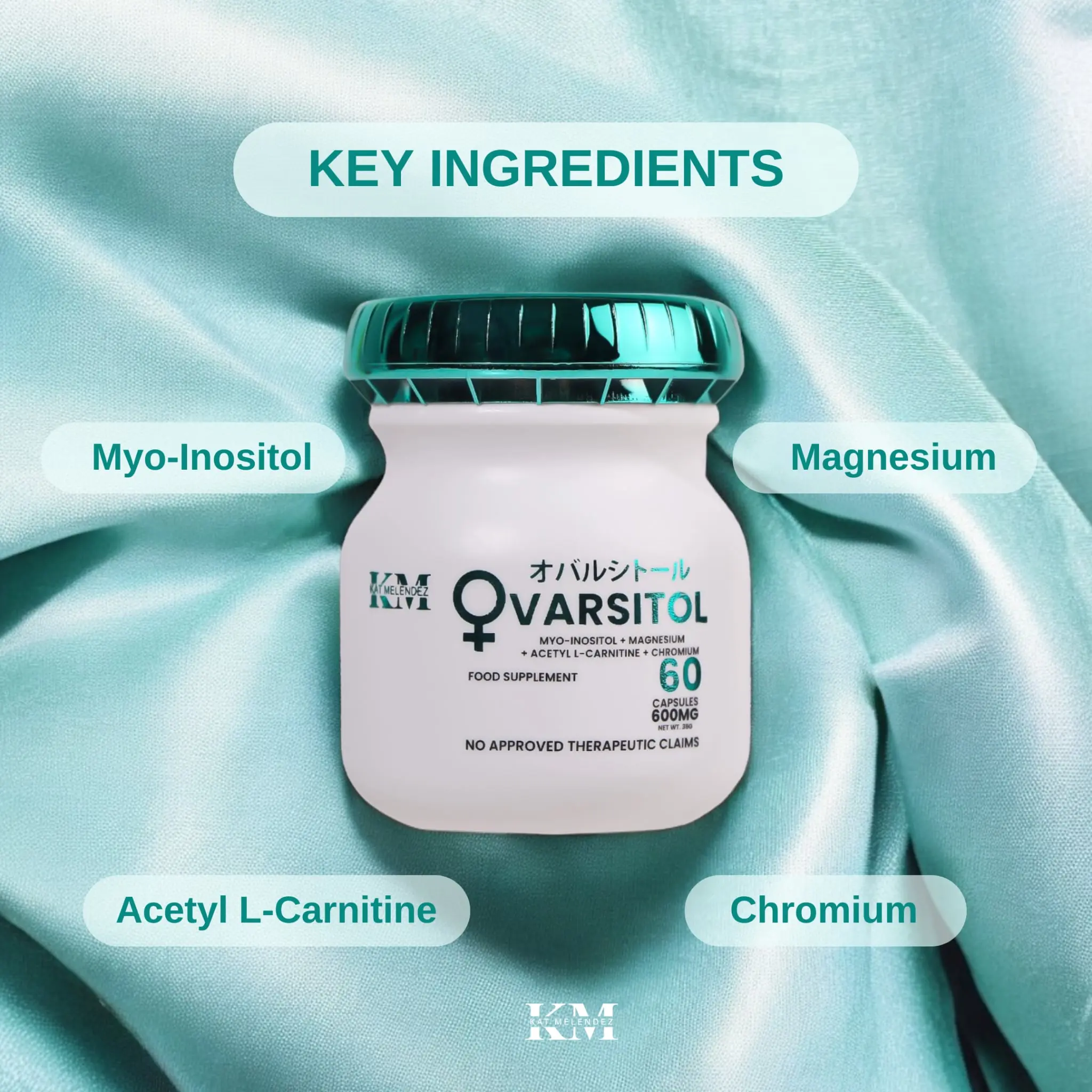 KM Ovarsitol 600mg (Myo-Inositol, Magnesium, Acetyl L-Carnitine, Chromium)  60 capsules