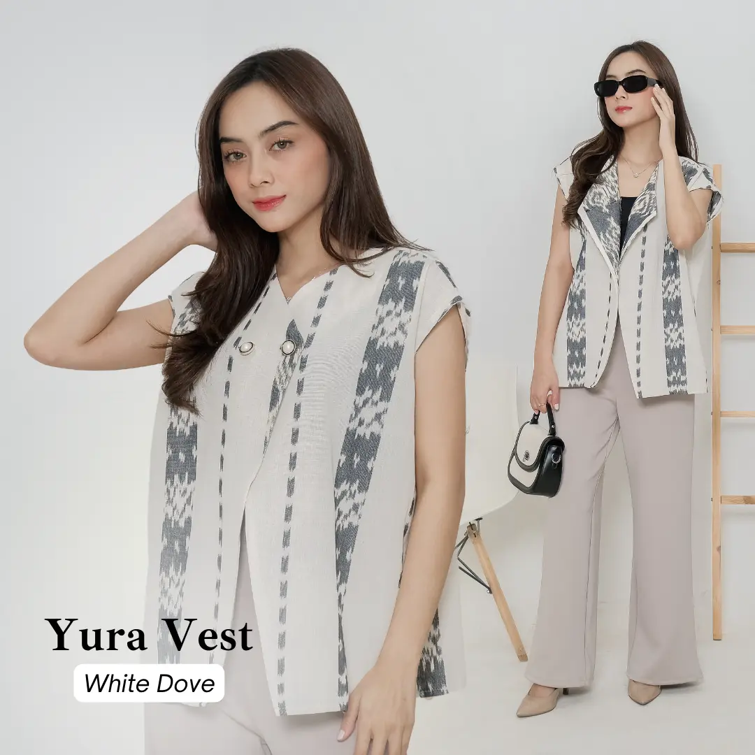 YURA Vest Tenun Outer Premium Rompi Atasan Vest Batik Wanita