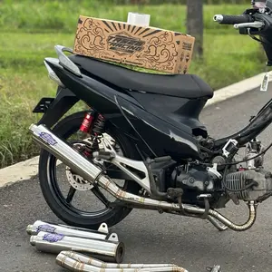 Knalpot standar racing ckd supra x 125 leher cacing tipe C terbaru
