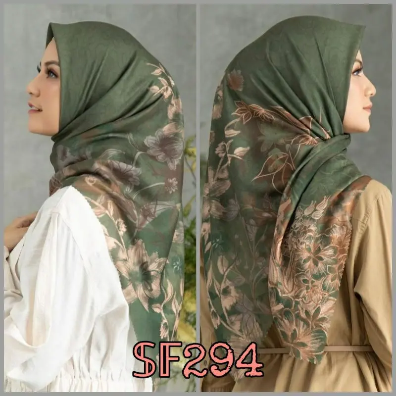 PROMO HIJAB/JILBAB VOAL MOTIF PRINTING LASER CUT SEGI EMPAT 0