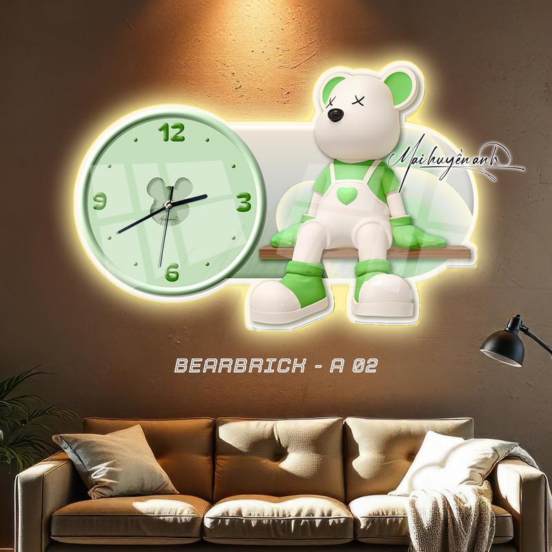 Đồng hồ - GẤU BEARBRICK - Trang trí decor phòng, đồng hồ trang trí nhà cửa, quà tặng, đồng hồ treo tường. 7